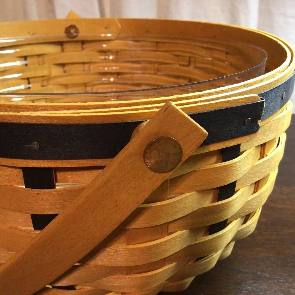 Longaberger 2002 Golf Club Basket With Plastic Protector Signed
